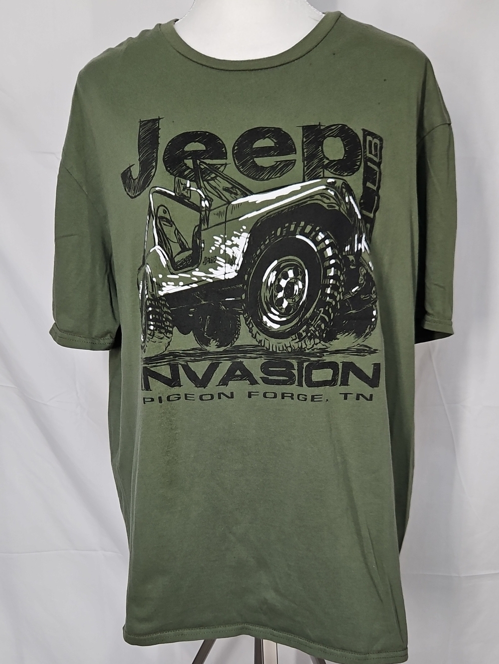 Olive Green Jeep Invasion Short Sleeve Tee